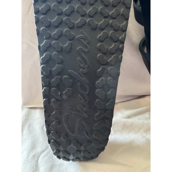 Skechers Arch Fit Black Buckle Strap Sandals – Supportive Comfort Slides - Picture 4 of 6